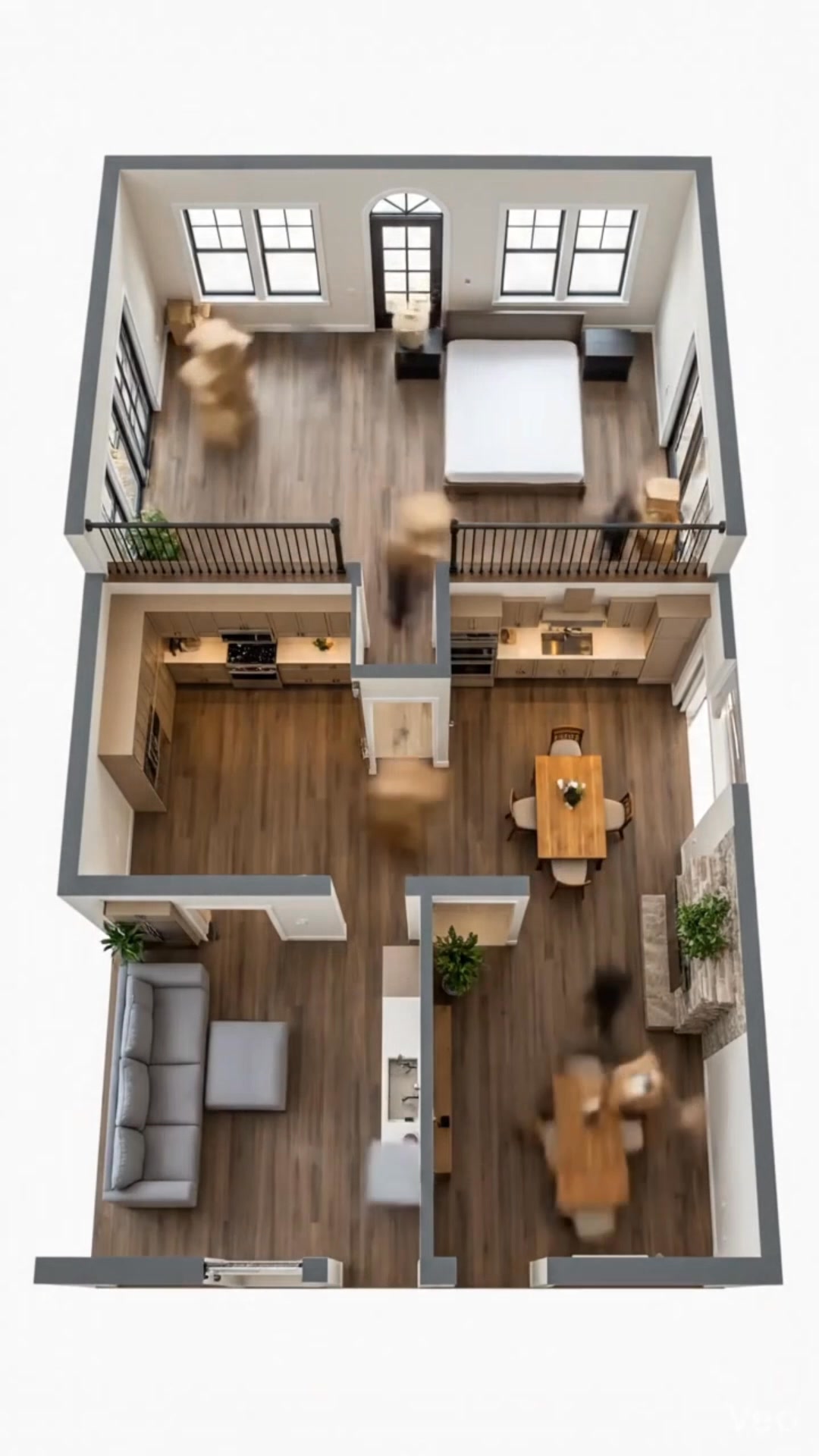 A house in the middle of rearrangement slowly transforms into a ...