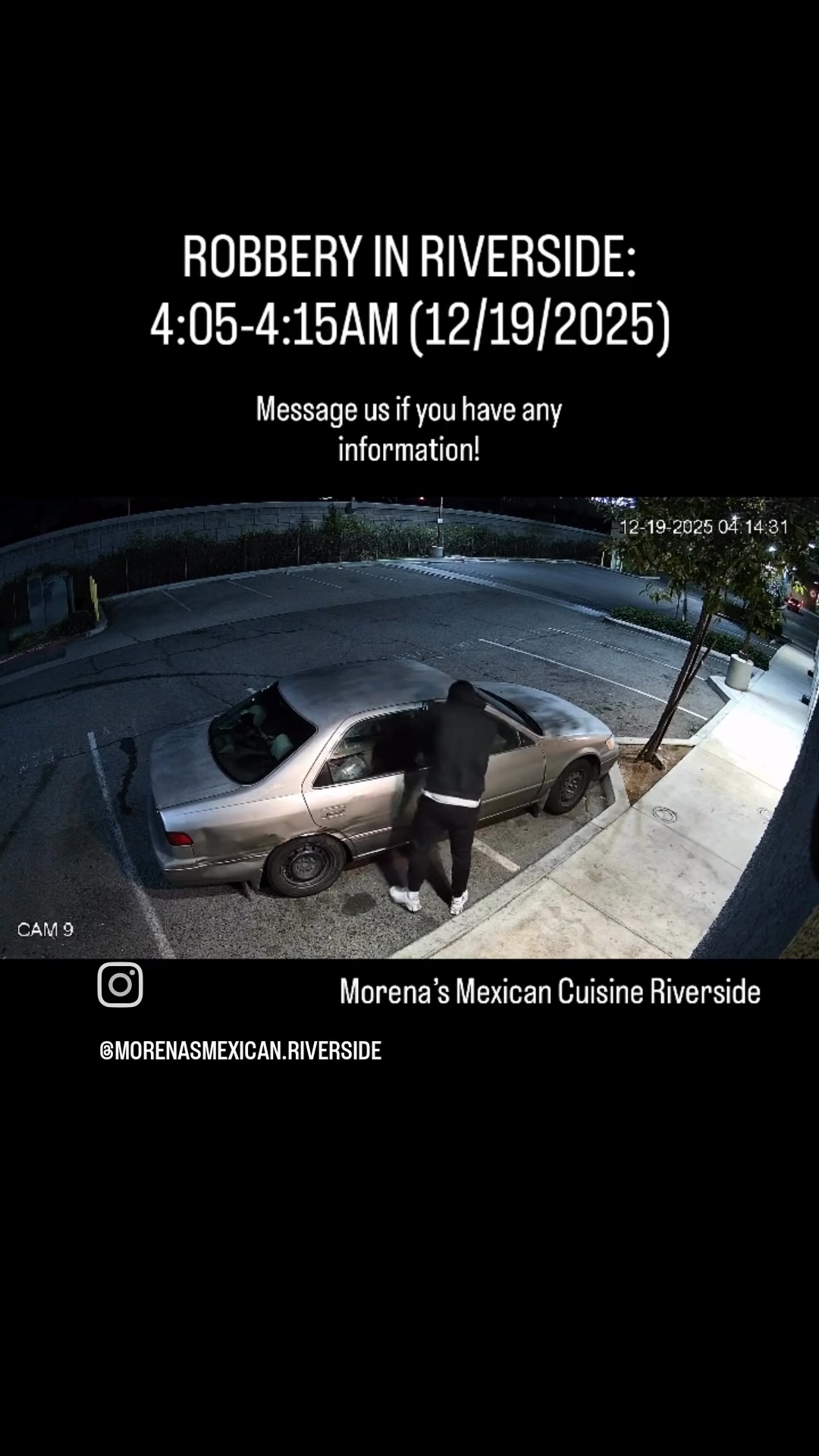 Morena's Mexican Cuisine in Riverside was burglarized on the morning of ...