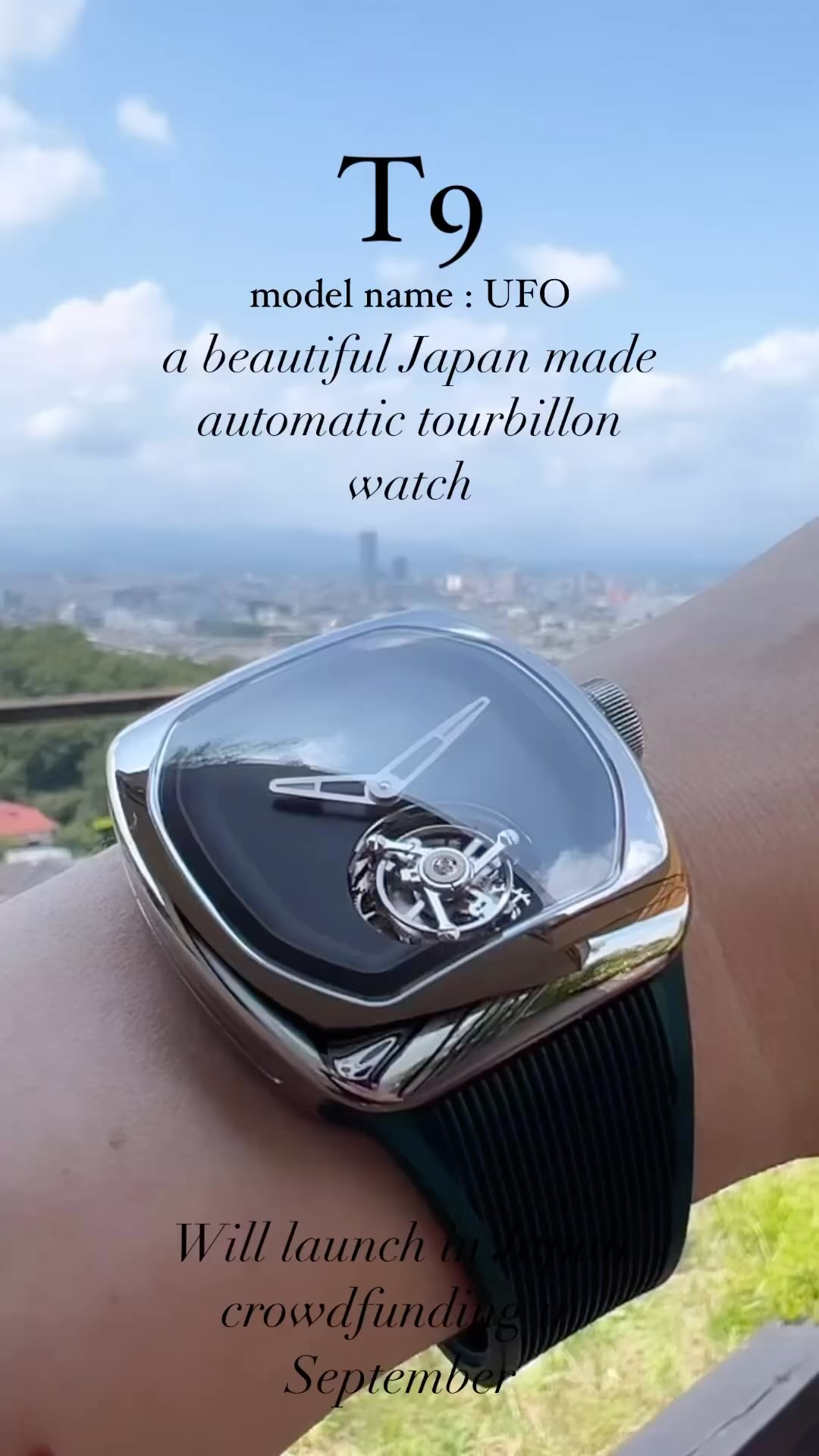 T9 UFO a beautiful Japan made automatic tourbillon watch, from
