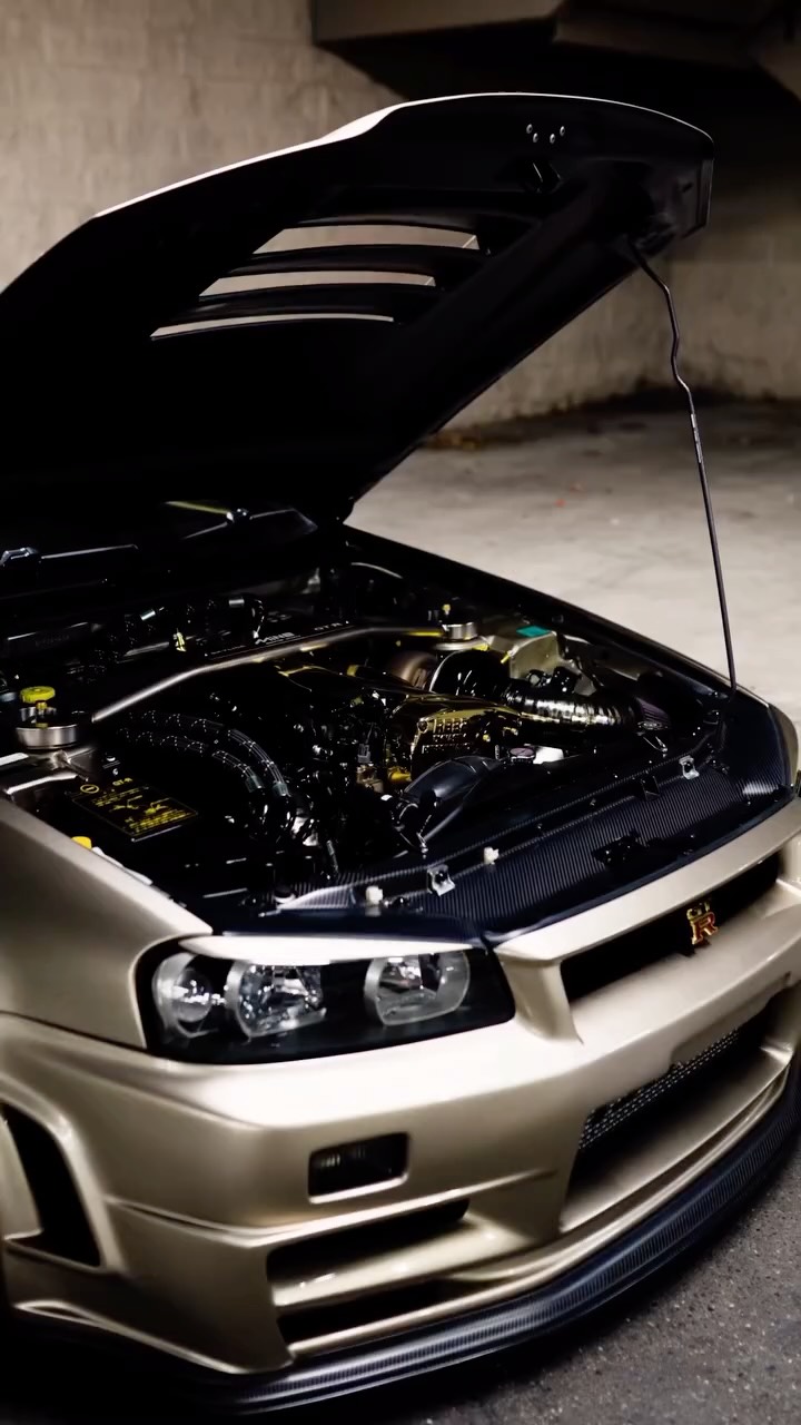 A wild R34 with RB32 engine and wide body, paired with a 6 speed ...