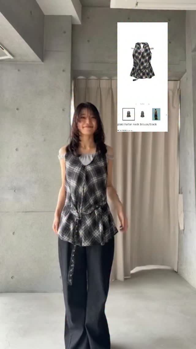 トップス KnuthMarf plaid halter neck blouse/brown □Knuth Marf'26Summer vol.2 6/26 (金)21:00〜 on sale🕊️ ・plaid