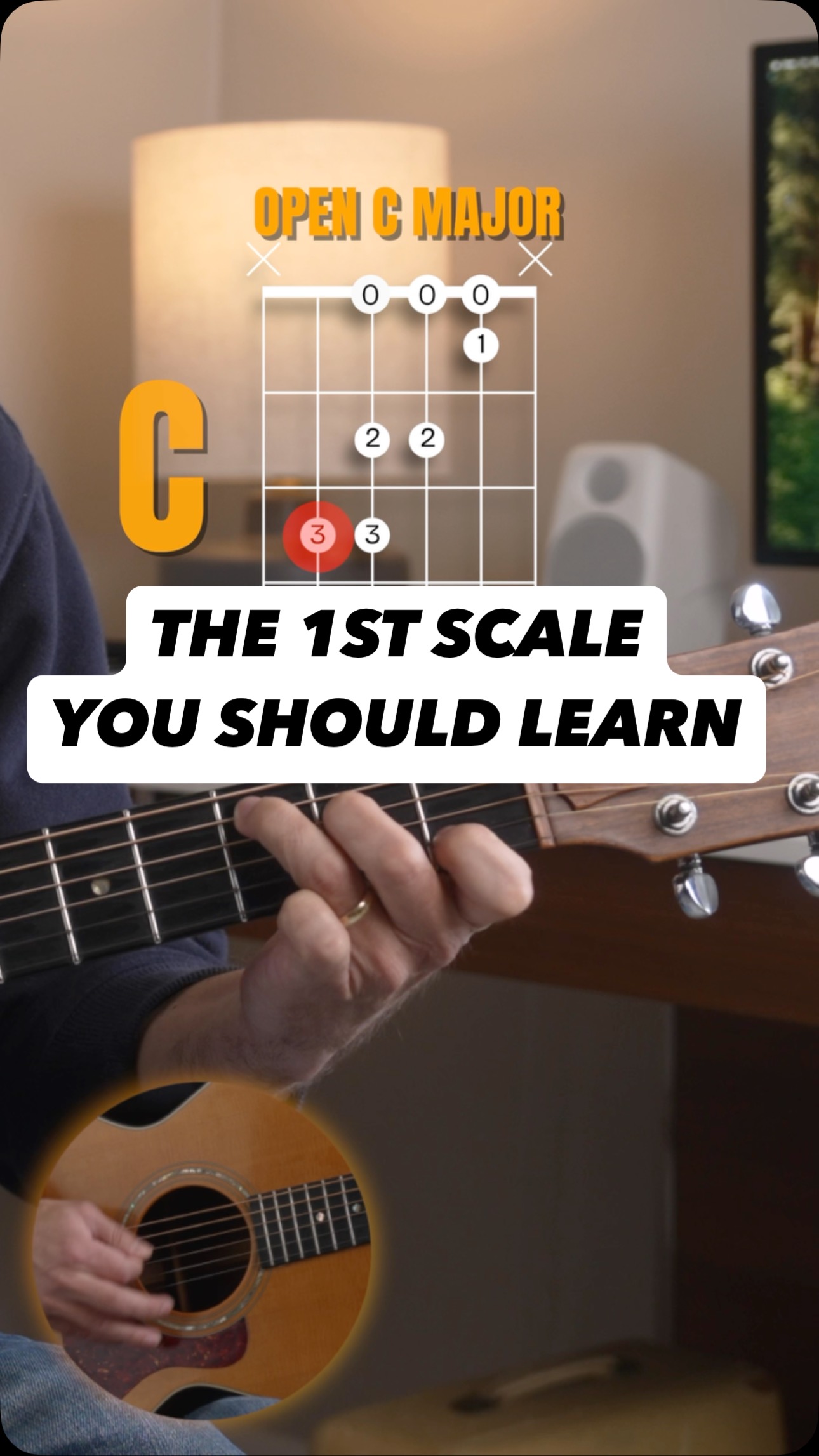 This is the 1st guitar scale I show to all my beginning students. Open ...