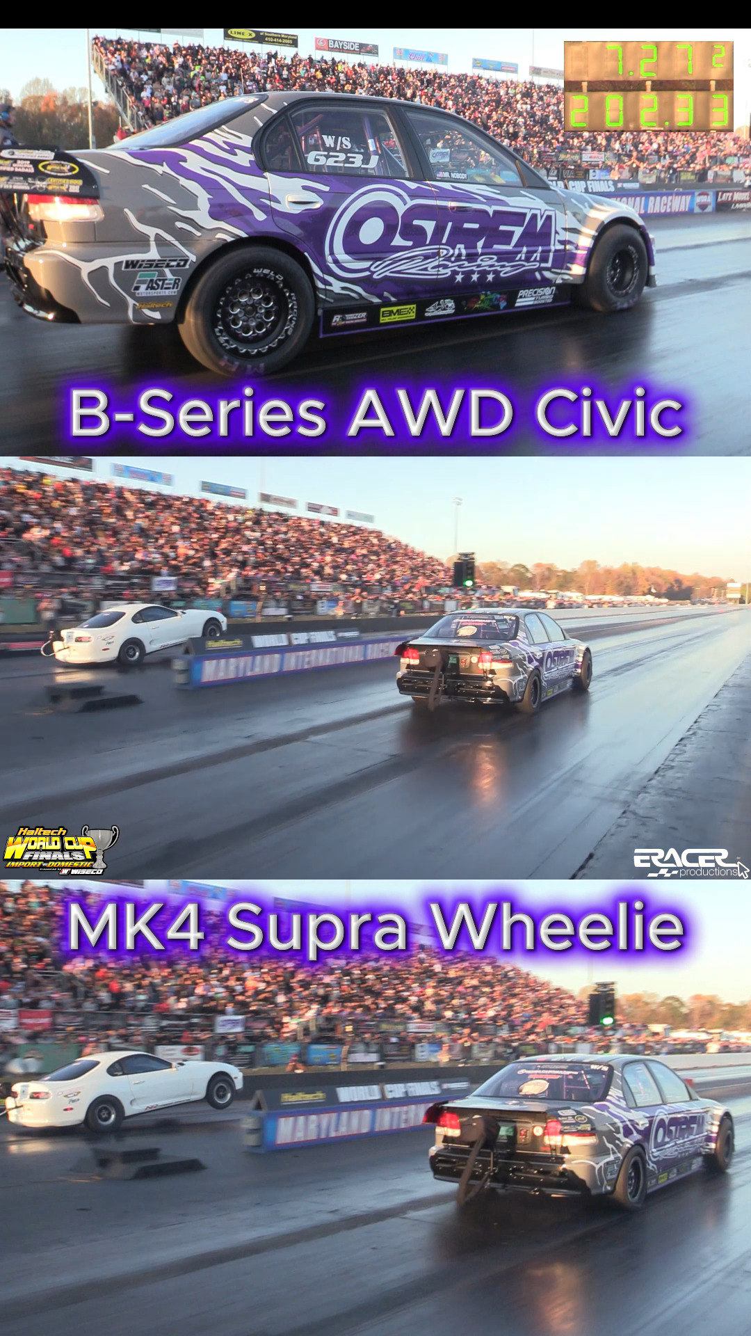 Ostrem Racing AWD Civic runs a personal best 7.27 @ 202mph in his AWD B ...