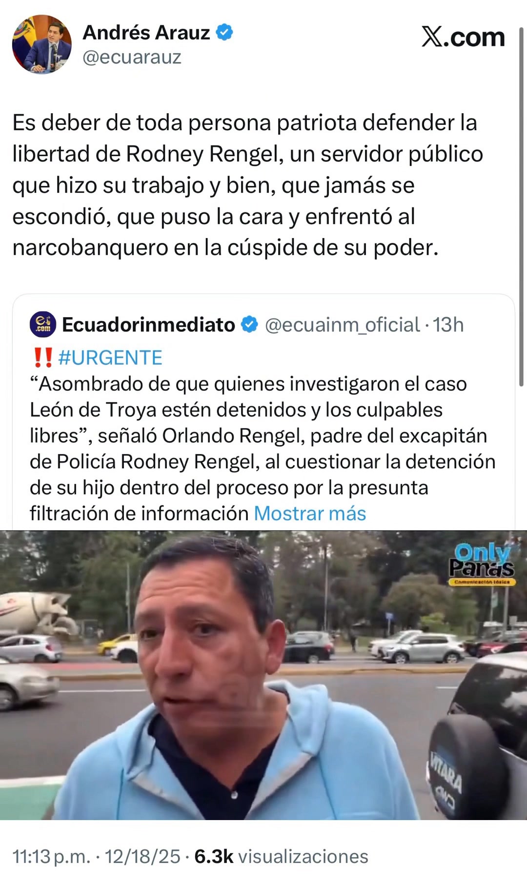 Es deber de toda persona patriota defender la libertad de Rodney Rengel ...