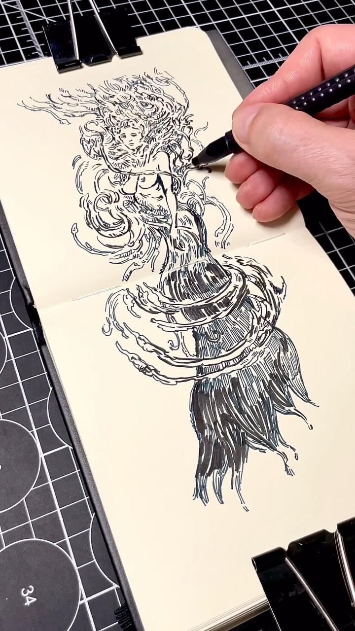 daily sketch • amazing reference by @jmd3art #sketch #ink #drawing # ...
