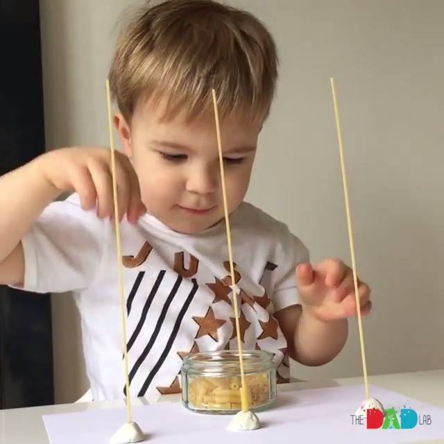 Here is a simple fine motor activity with playdough and pasta that ...