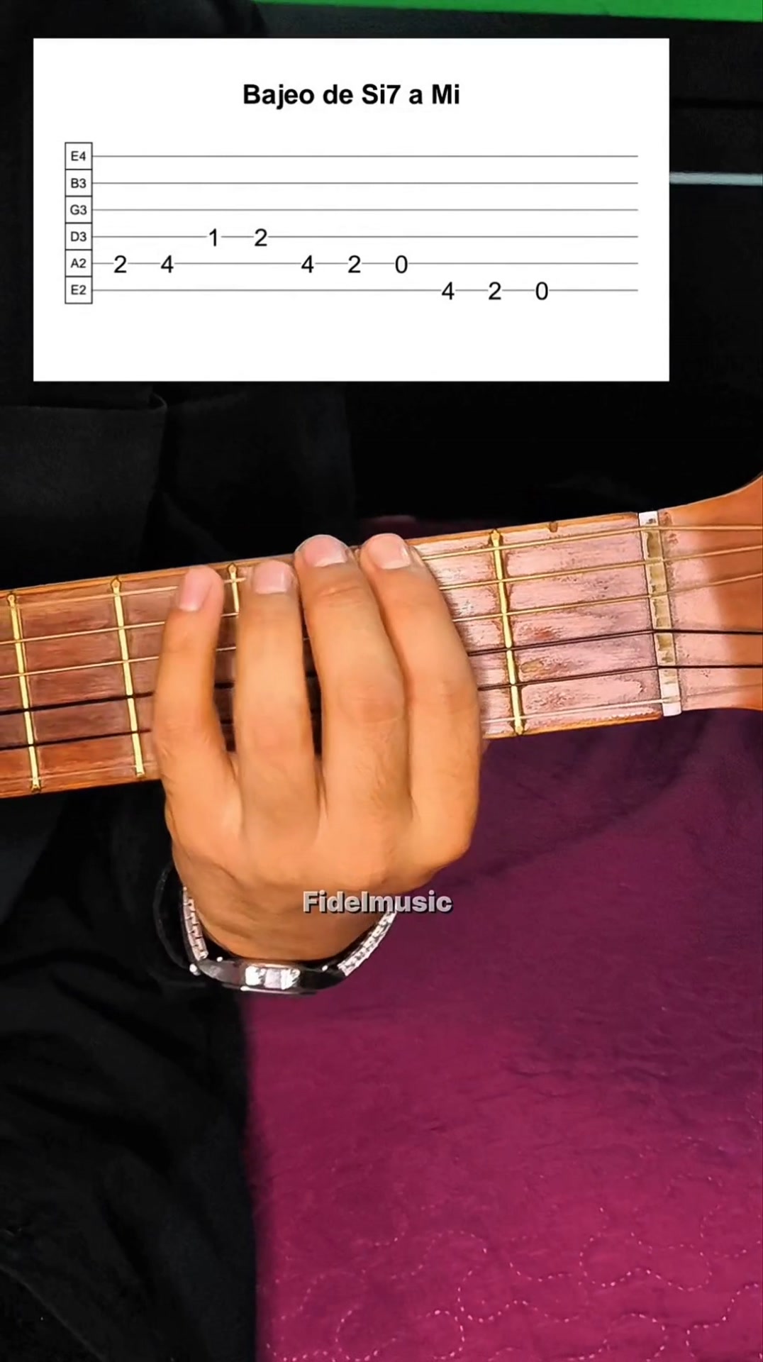 🎸 Bajeo de Si7 a Mi mayor en la Guitarra 🎸 #escalasmusicales #guitarra ...