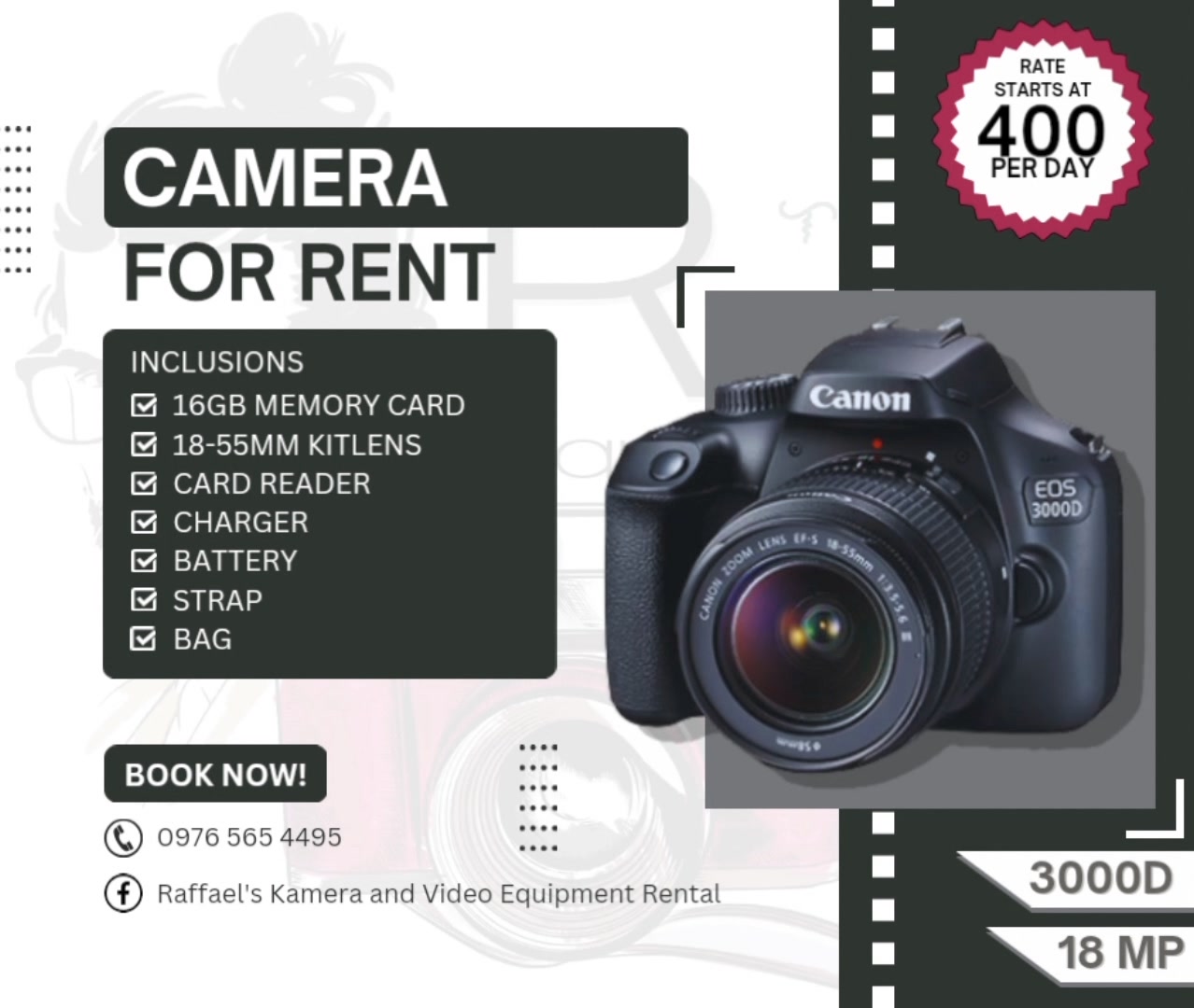 Raffael's Kamera & Video Equipment Rental - Baguio City | Baguio City