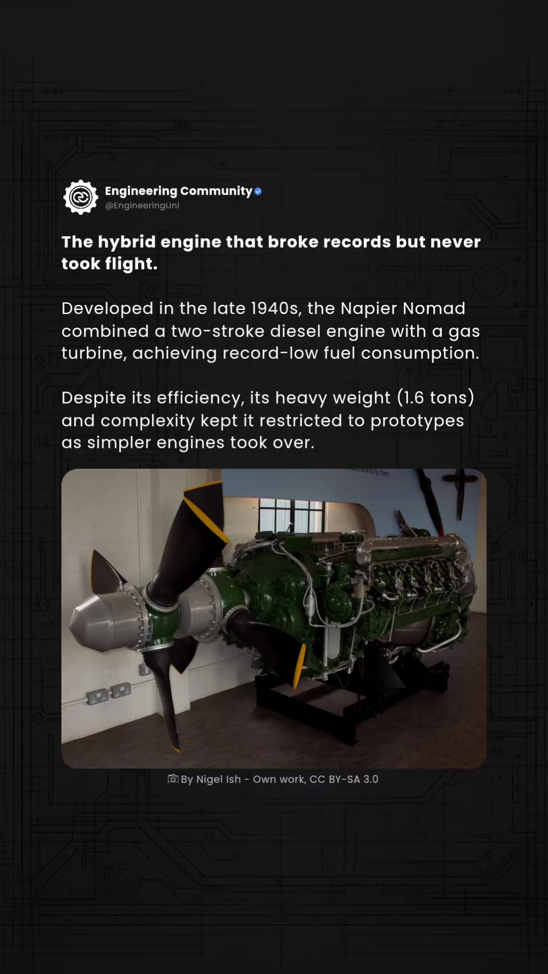 The Napier Nomad, developed in the late 1940s, was a bold attempt to ...