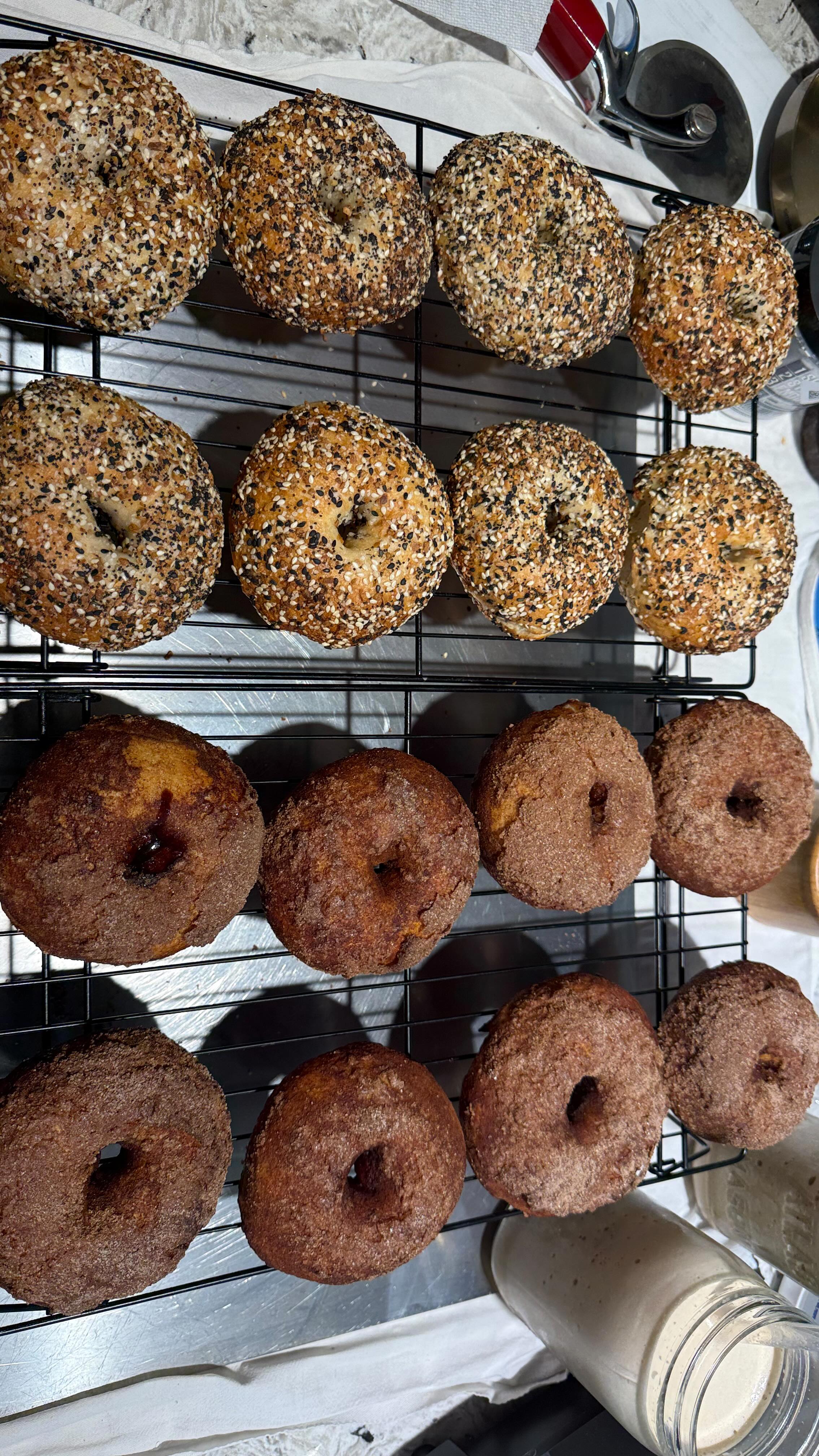 When your bestie pops by and you need to quickly bake off some bagels ...