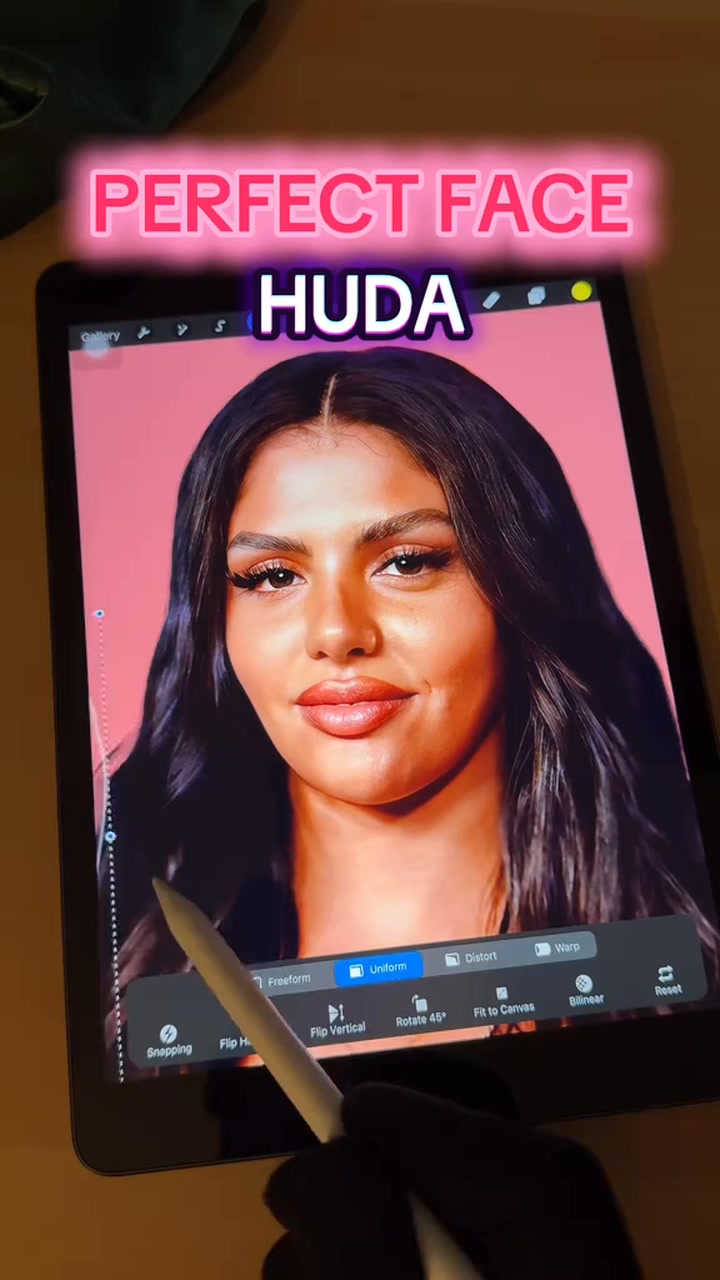 What would Huda look like with the Perfect Face template🤯# ...