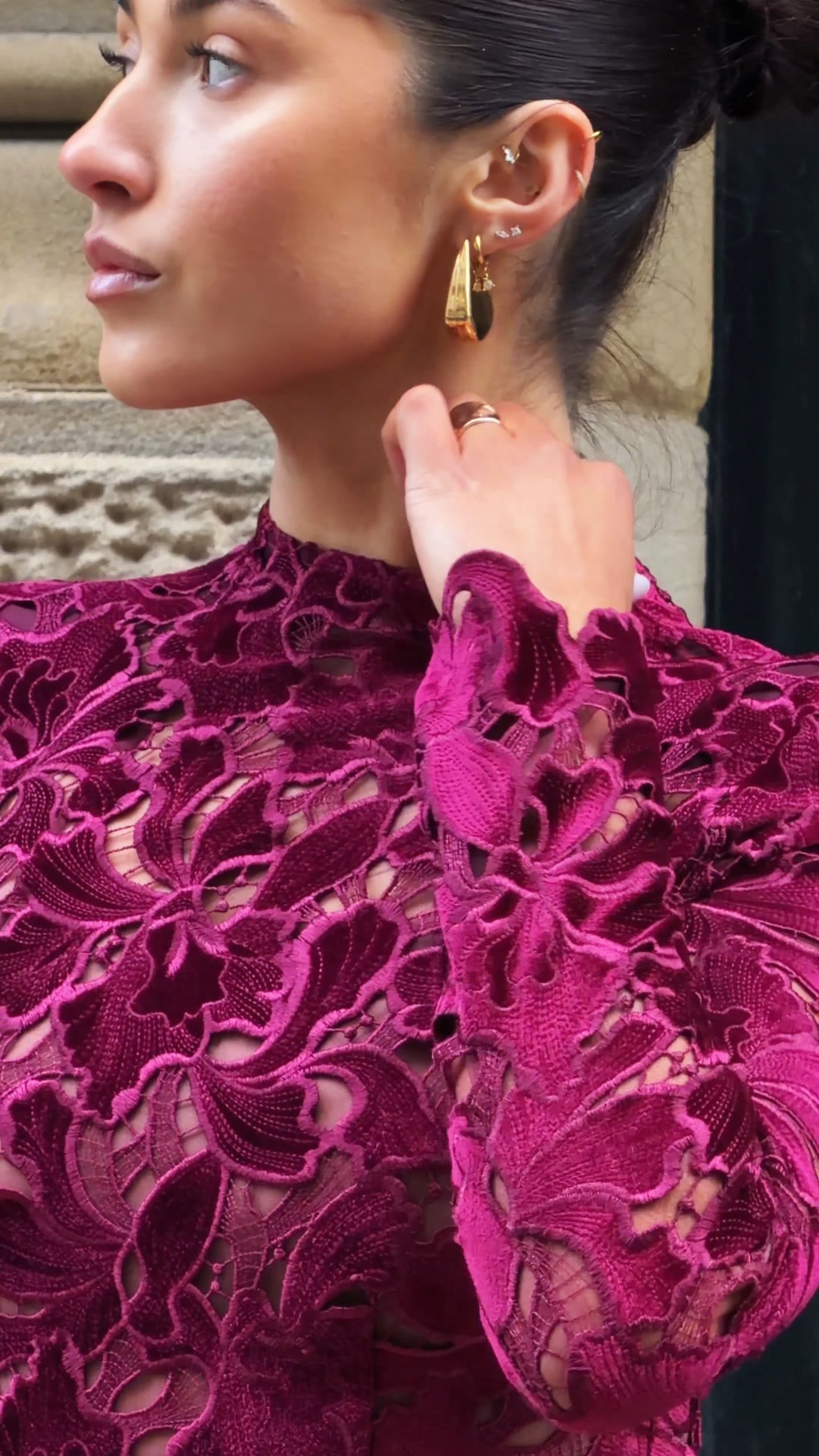 nadine merabi burgundy dress is back. , Elevate your wardrobe rotation with our LYDIA now available in a rich Bordeaux colourway, , Refined, endlessly wearable and designed for every occasion. , P.S. Our No Stretch Digital products Elegant Black Dress for Cup Size:B
