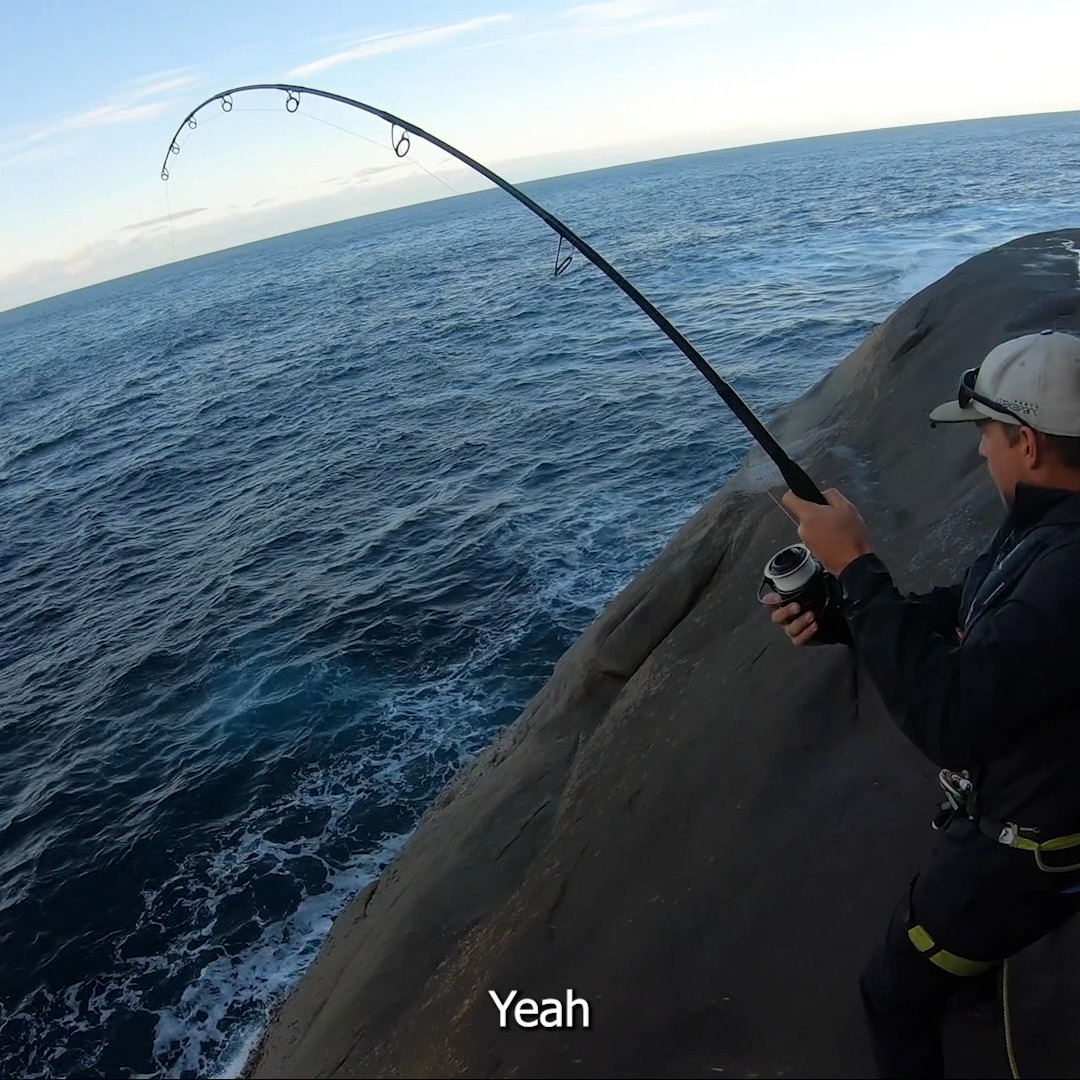 Dane catches his second biggest dhufish while fishing on the side of a ...