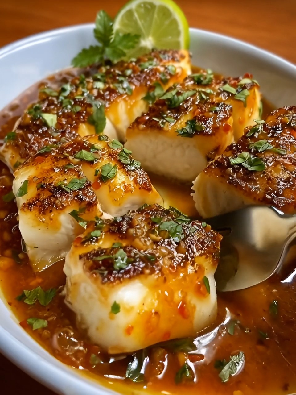 Tender Cod Fillets with Sweet Chili Lime Tender cod strips are gently ...