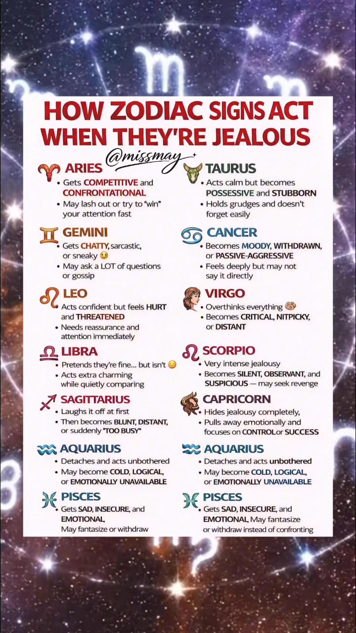 Jealousy looks different on everyone 👀♈♉ #Astrology #ZodiacSigns # ...