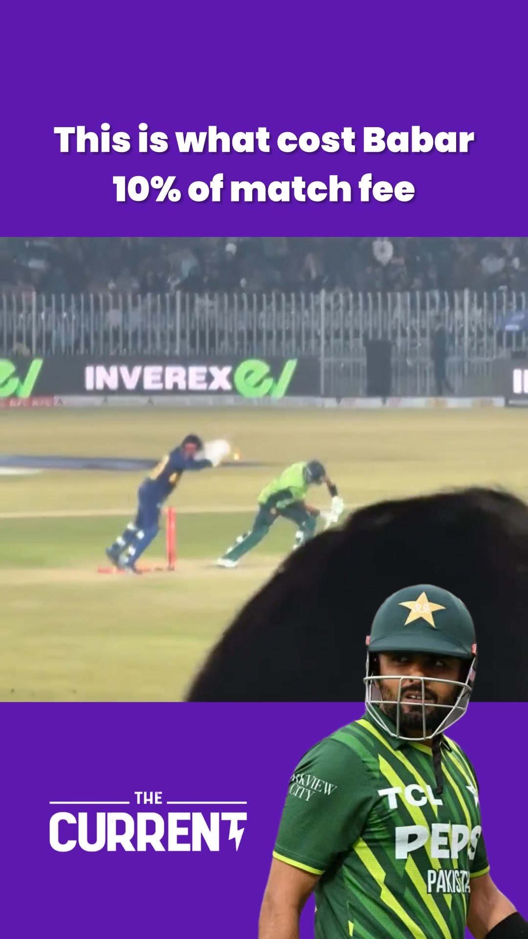 Video shows the moment when Babar Azam hit the stumps with his bat ...