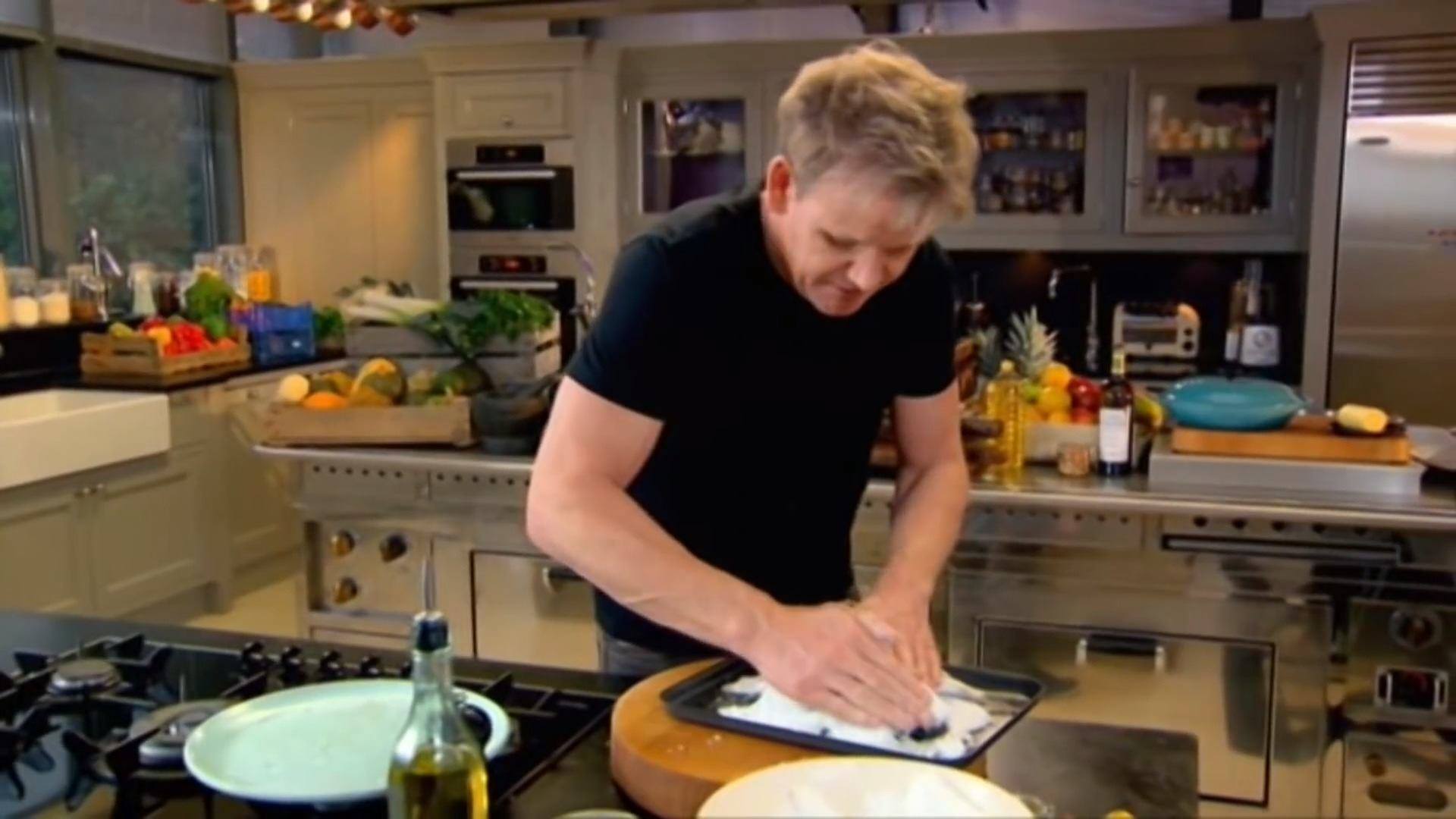 Salt-Crusted Sea Bream with Braised Leeks and Hazelnuts - Gordon Ramsay ...