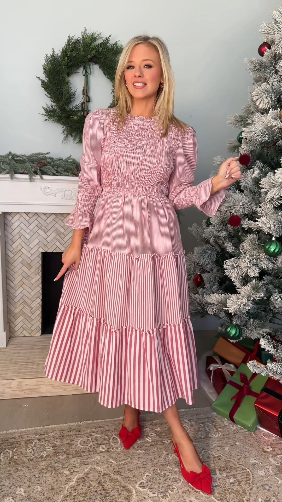 christmas nursing dresses Check out Taylor's dress! ✨ This nursing-friendly style has hidden zippers but looks effortlessly chic. Perfect for lunch, errands, or a casual dinner, it's comfortable and flattering for every moment. Plus, these maternity christmas dress