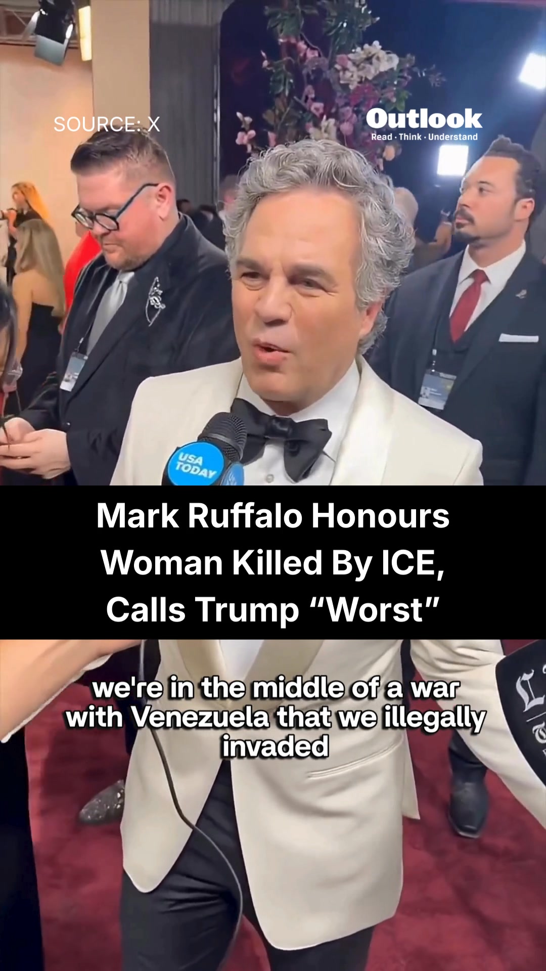Actor Mark Ruffalo condemned President Donald Trump at the 2026 Golden ...