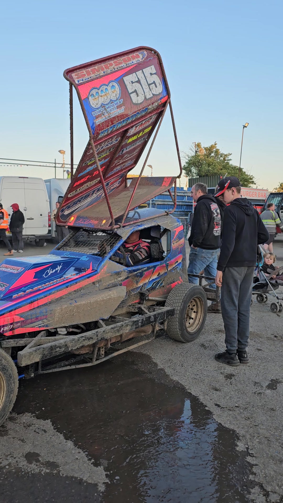 Frankie Wainman Jnr #515 🏁🇬🇧 back in the pits after a Heat Race Euro ...