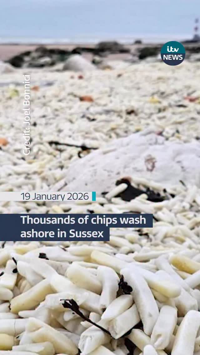 The clean up is continuing after thousands of bags of chips washed up ...
