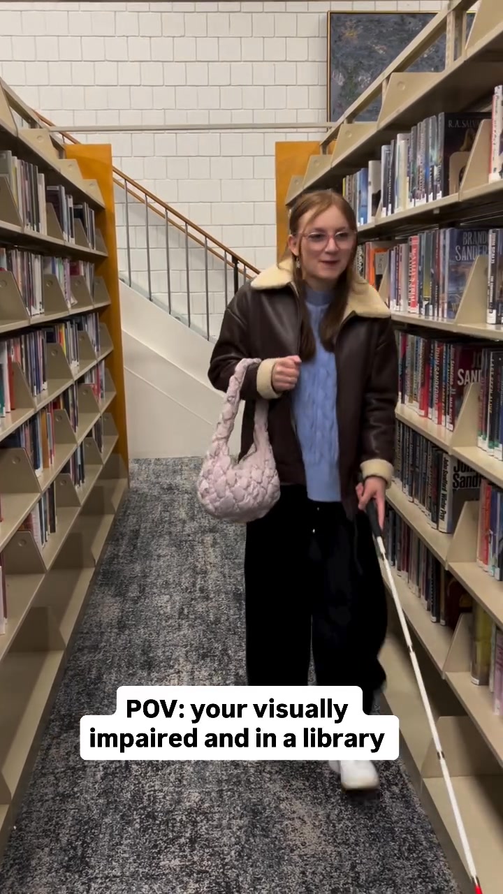 It’s so awkward when you’re in a quiet public area and your cane is ...