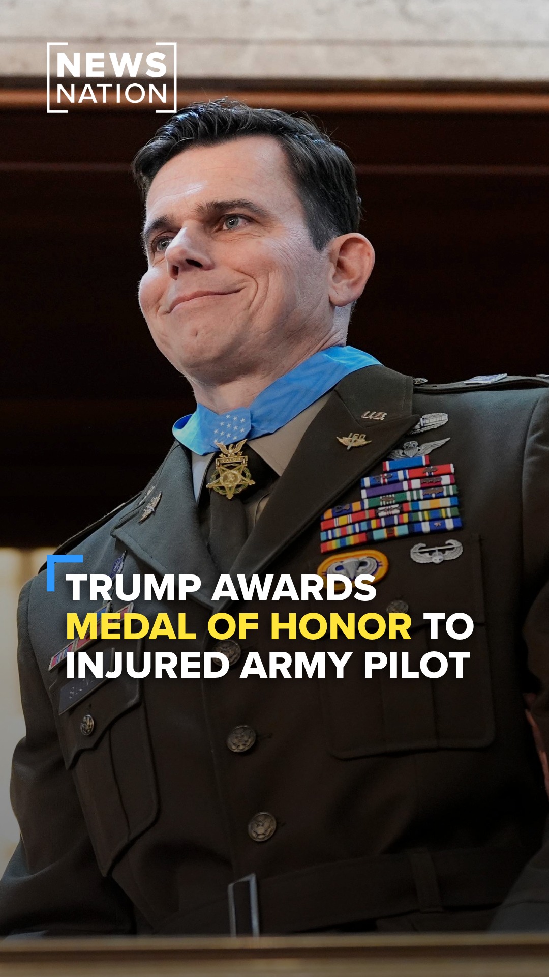 President Trump awarded Chief Warrant Officer Eric Slover, a pilot ...