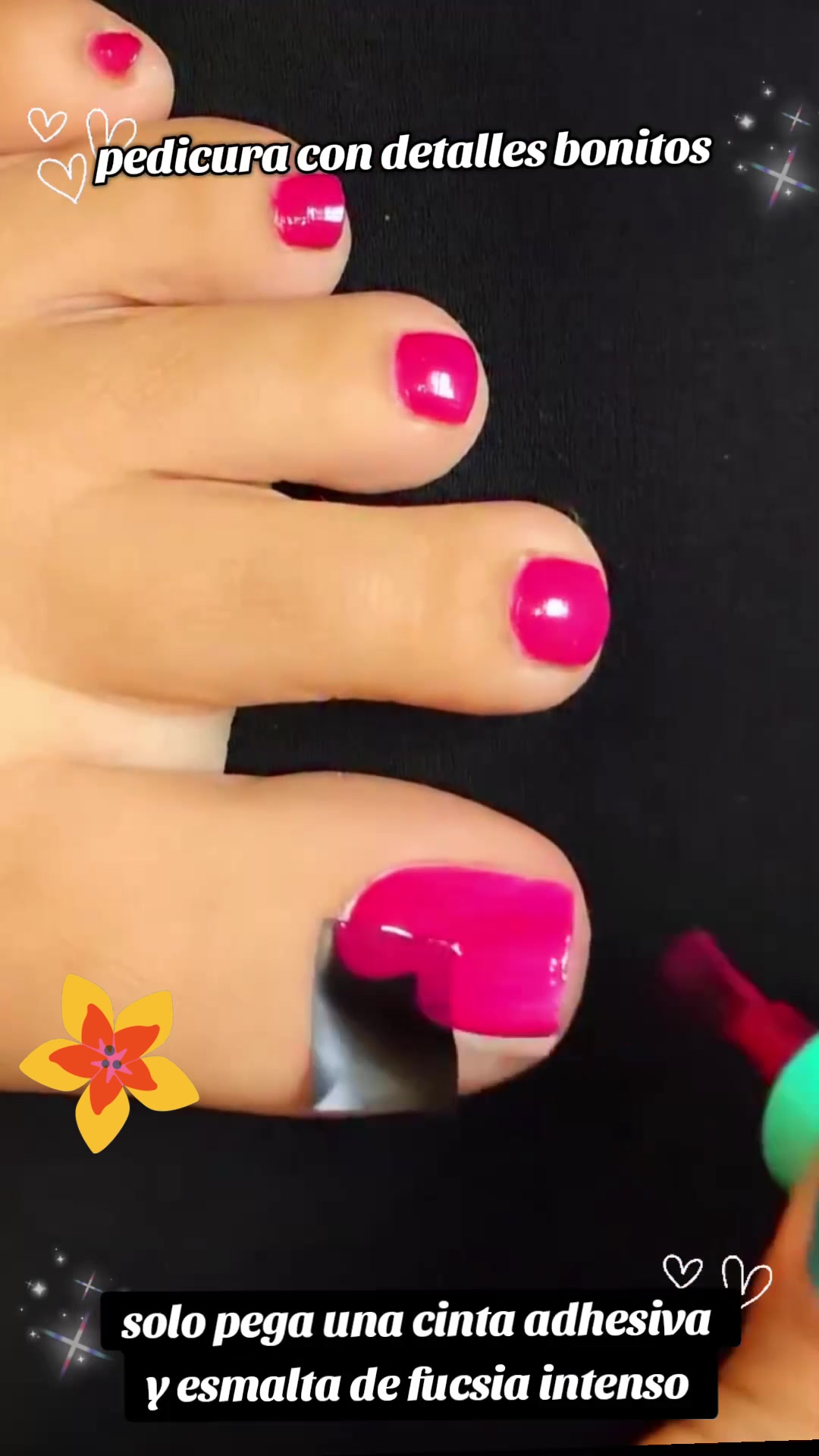 Pedicure con detalles bonitos en rosa 🩷🌸🥰 #ProcesoReal #InspoDeUñas # ...