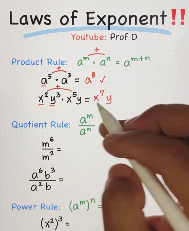 Exponent Rules Made Easy: Power Up Your Math Skills! | Prof D | Facebook