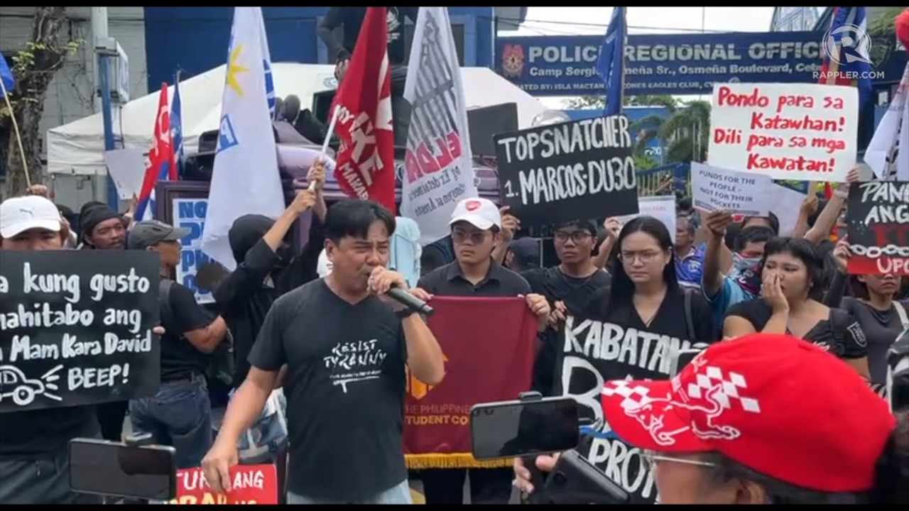 WATCH: Protesters in Cebu City stop by the Police Central Visayas ...