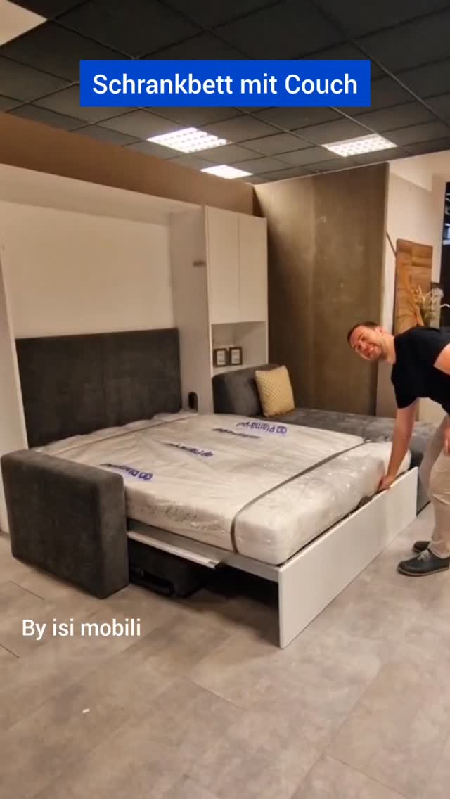 Klappbett mit Sofa – funktional gedacht, Diese Lösung kombiniert ein vollwertiges Bett mit einem alltagstauglichen Sofa in einem Möbel. Tagsüber Sitzmöbel, abends echtes Schlafen – stabil, bequem und