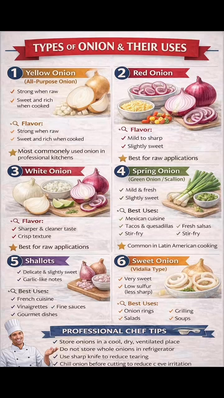 Types of onion and there Uses #lerning #knowledge #cheflife #chef