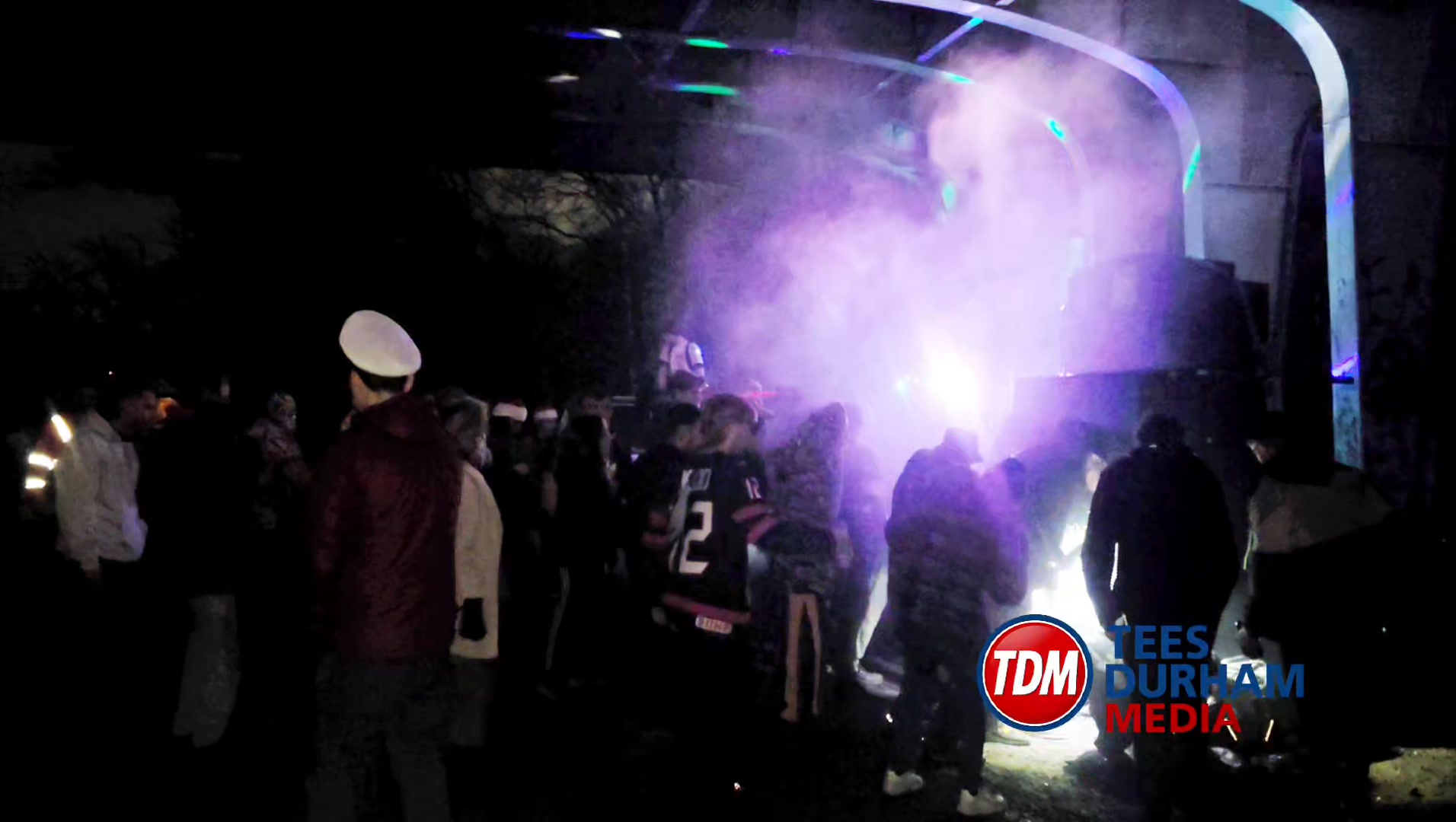 Video footage from the ongoing rave near to Newport Bridge in ...