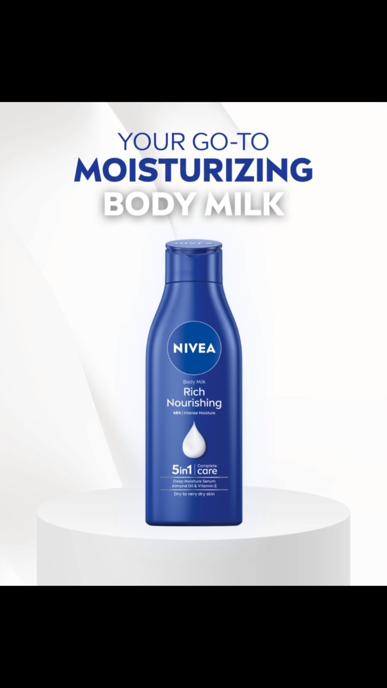 Show your confidence with NIVEA Nourishing Body Milk, formulated with hyaluronic acid