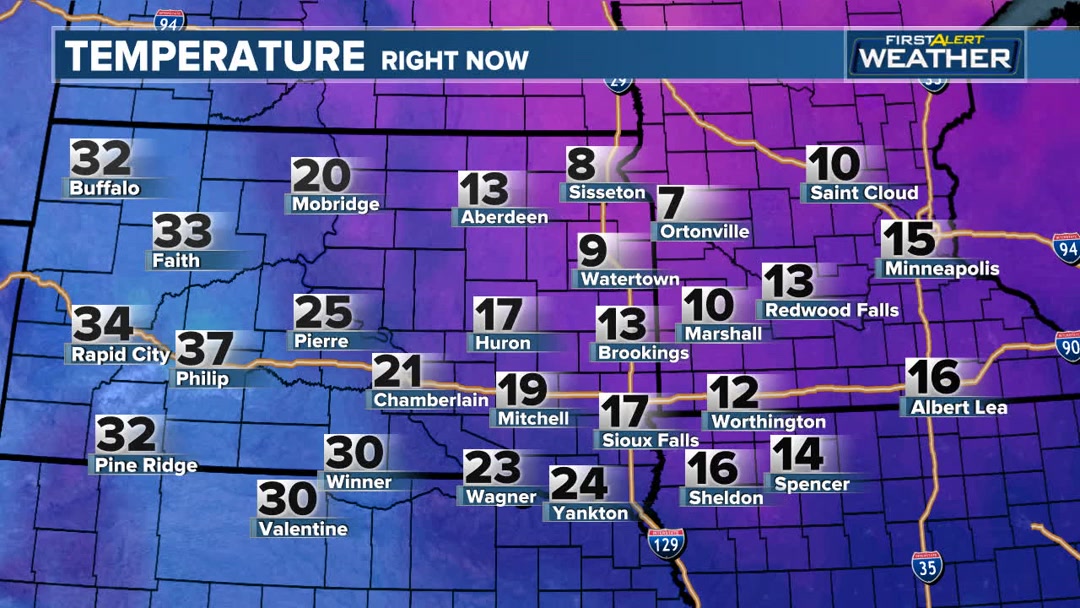 After some very mild temperatures that we started with yesterday ...