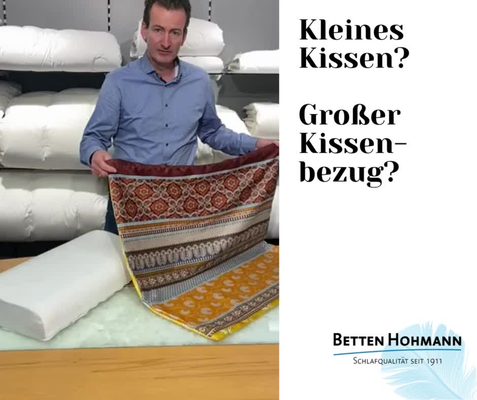 LIFEHACK ! Nie wieder das Kissen unordentlich beziehen. Schauen Sie sich einfach das Video an und lernen Sie etwas dazu! | Betten Hohmann