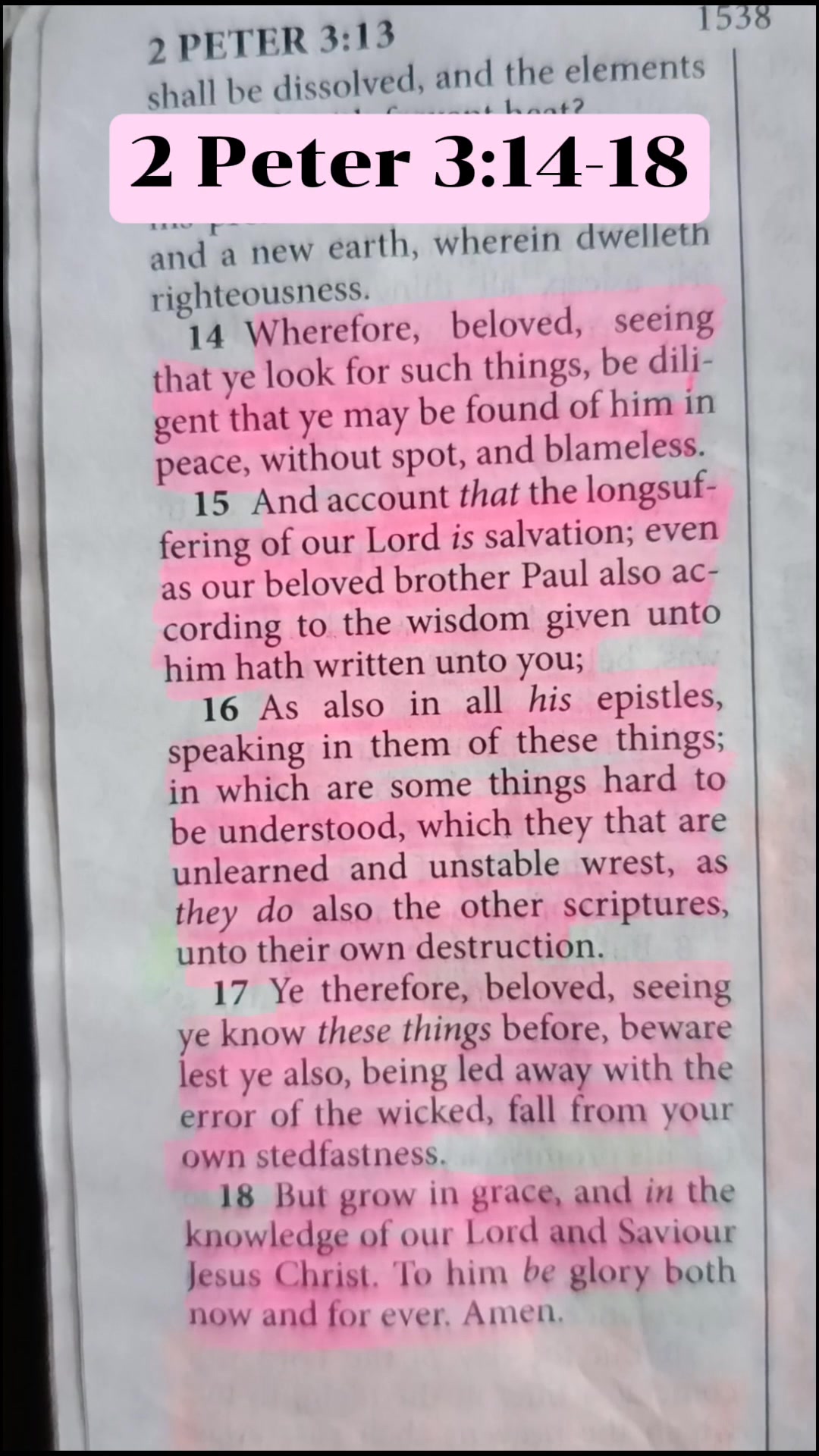 17 Ye therefore, beloved, seeing ye know these things before, beware ...