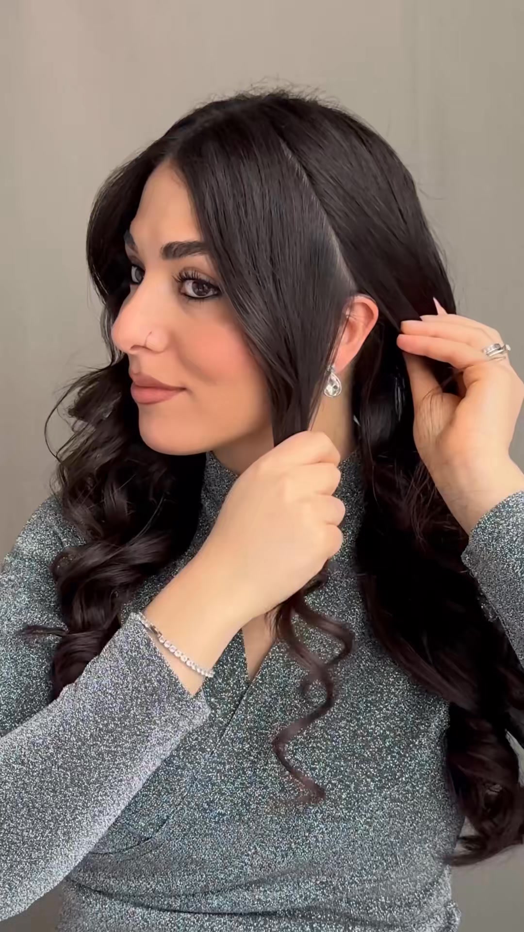 Easy Holiday Hairstyle 🩶 #hairstyletutorial #easyhairstyles #hairideas ...