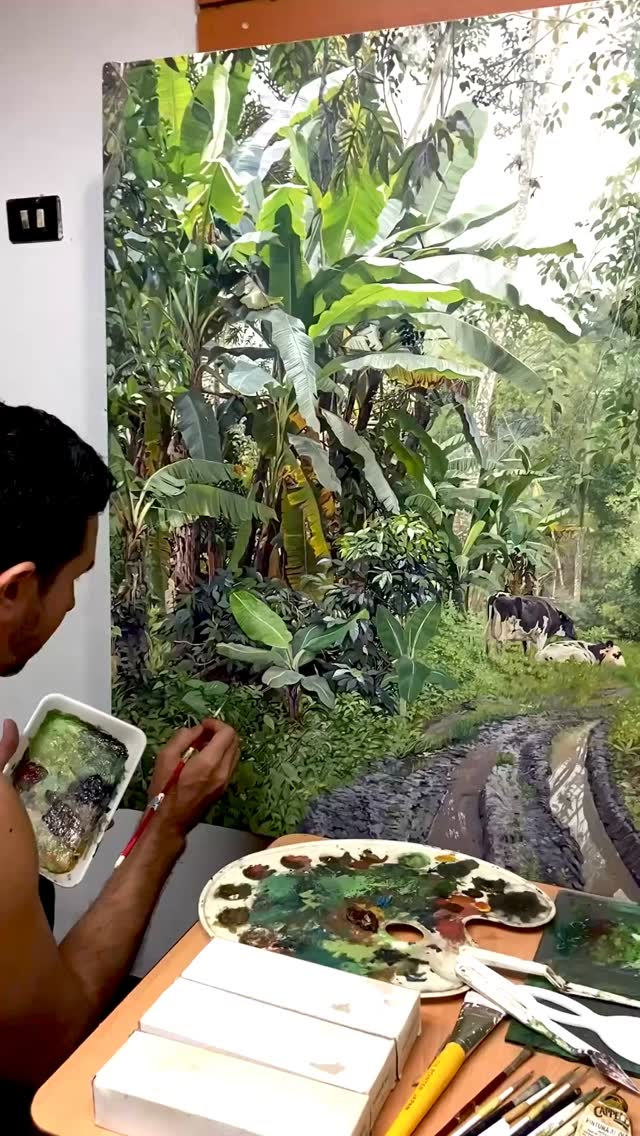 Óleo sobre lienzo 🎨seguimos trabajando en esta pieza 👍🙂saludos ...