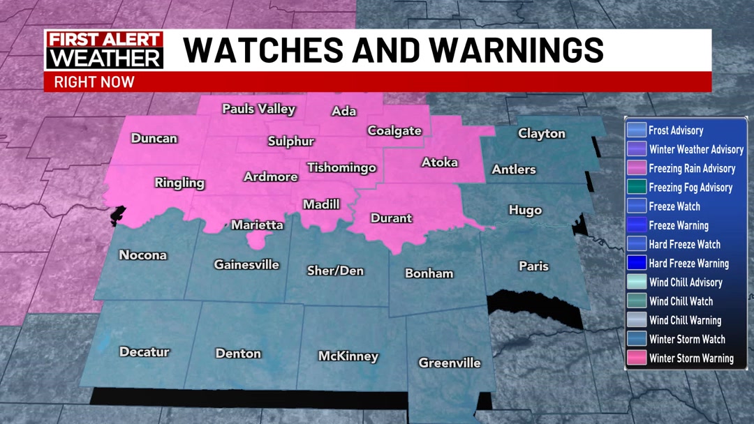 North Texas is not included at this time, but a Winter Storm Warning ...
