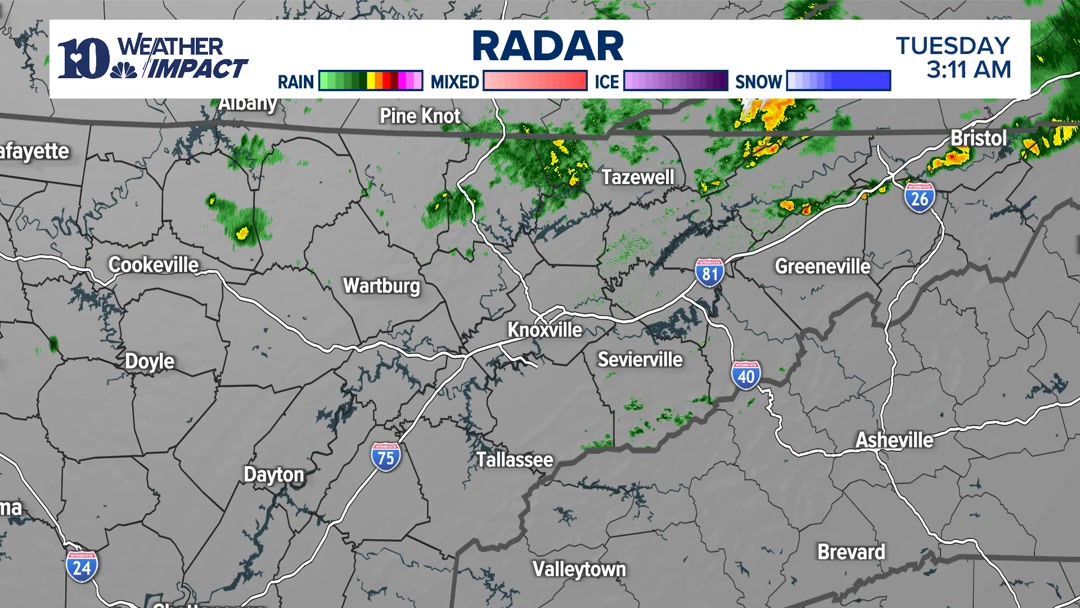 RADAR UPDATE (3:35 AM 4/15) - Scattered showers are continuing to move ...