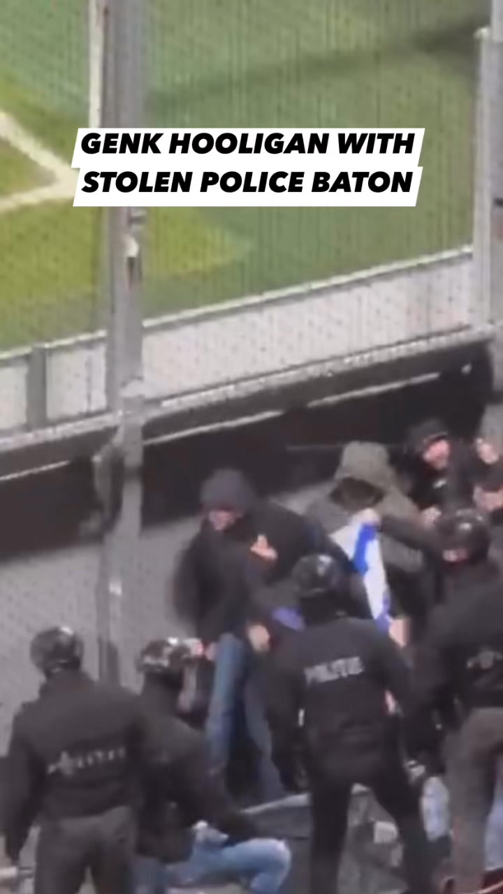 Genk fans where removed from the away section by the dutch riot police ...