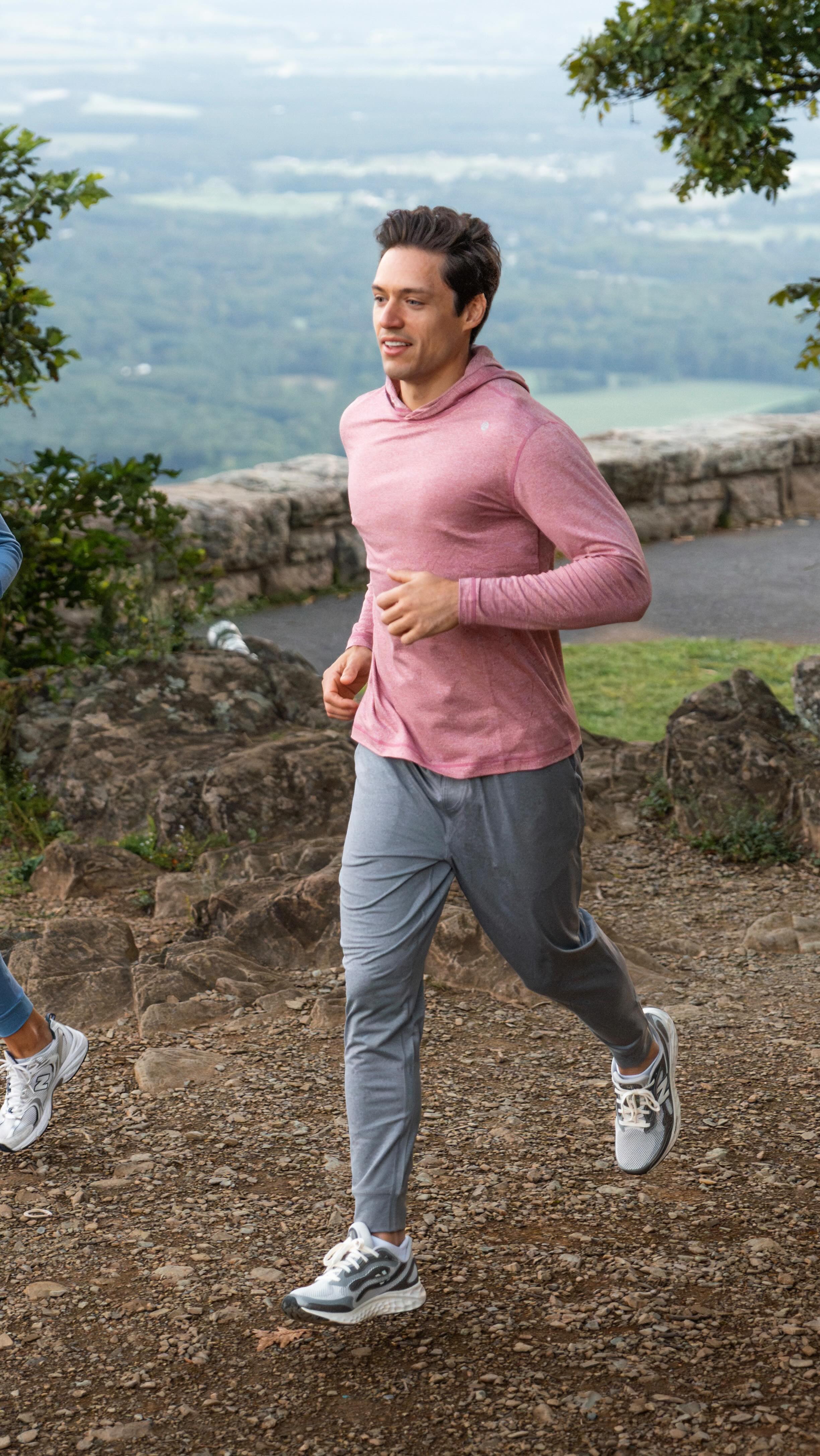 Jogger Rhoback Sprint Performance Homme Taille L Gris - Taille 29", Stretch, Poche Zippée