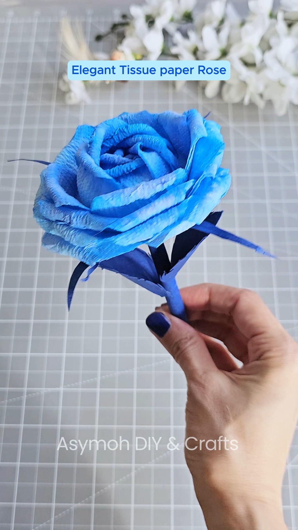 DIY Aesthetic Rose Tutorial 💙 Paper flower making | Paper rose # ...