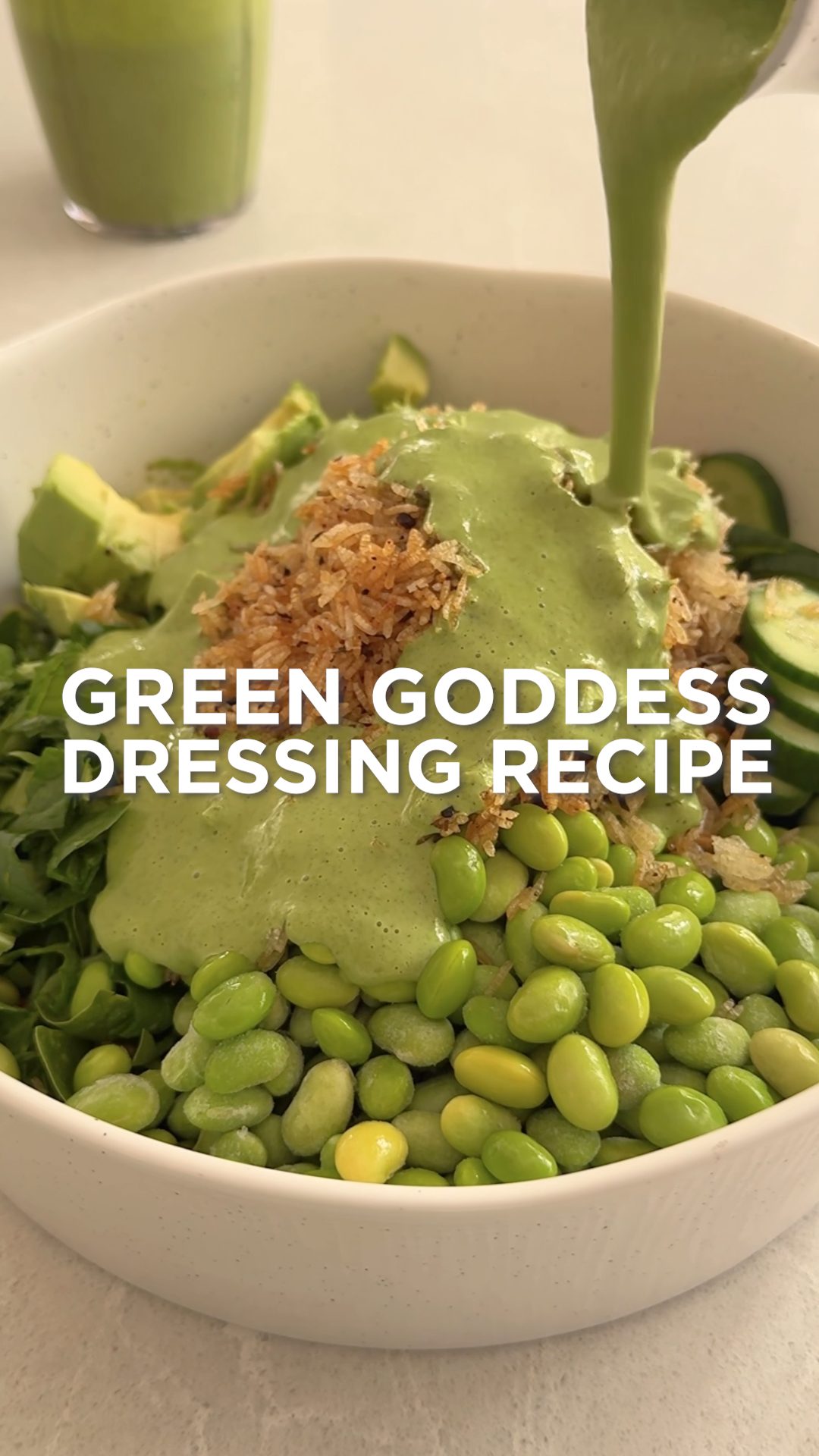 raw green goddess dressing This salad will make you eat your greens 🥬, Green Goddess dressing in the Ninja Stealth IQ:, ½ cup of cashews (soaked in hot water for 10 mins to soften), 1 large bunch of full length mirror with storage behind