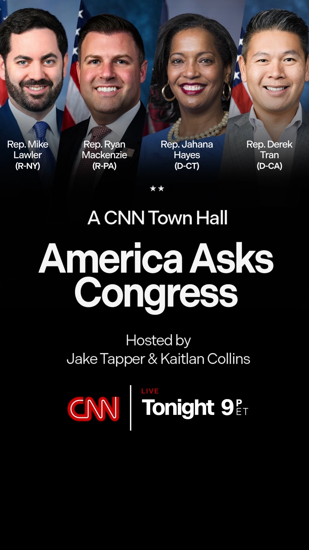 CNN will host a live Town Hall tonight with four members of Congress ...