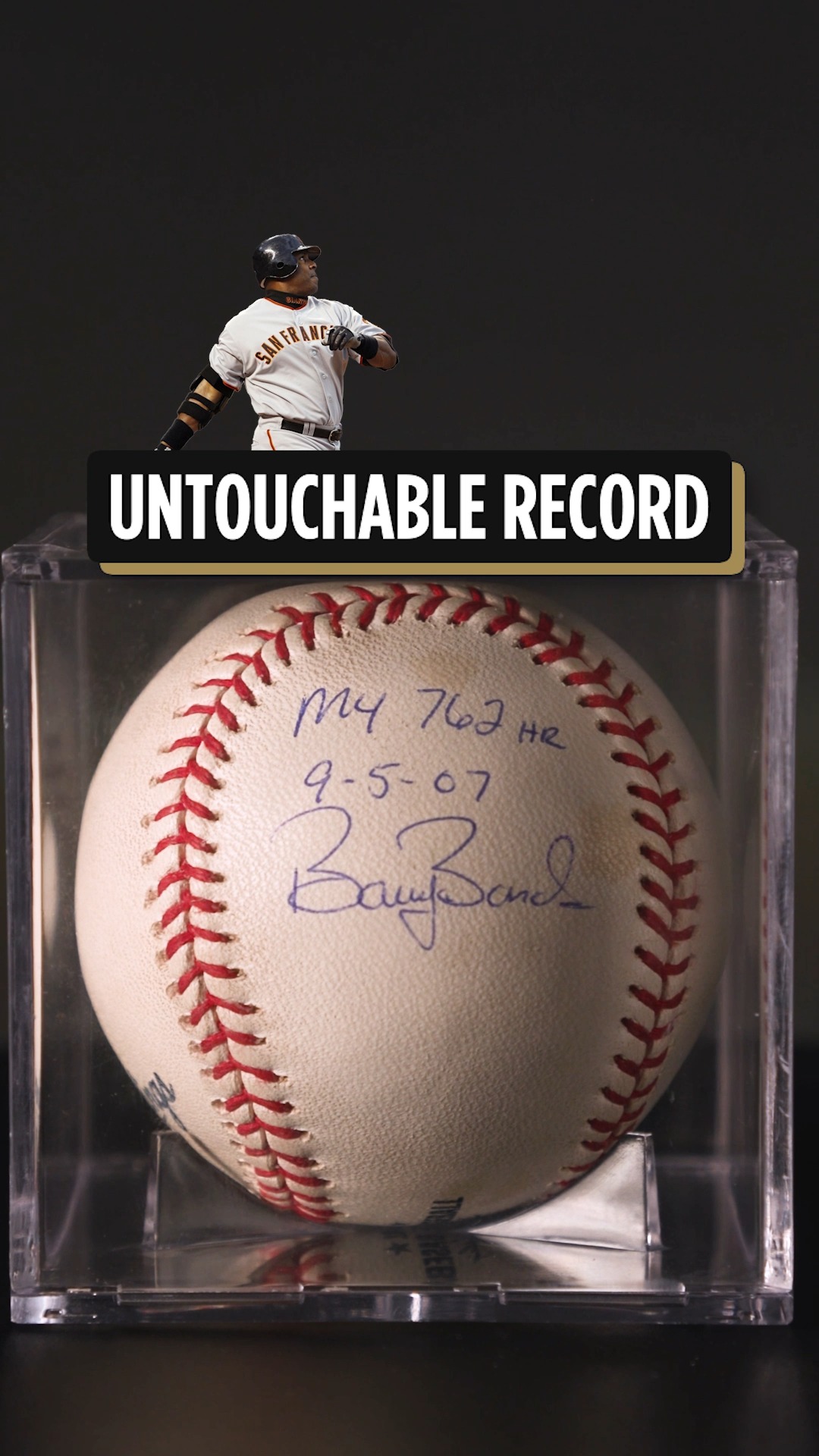 A ball from the game that crowned Barry Bonds as the all-time Home