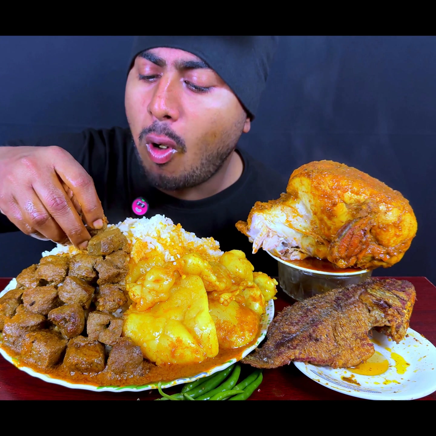 ASMR: Eating Most Oily Mutton Fat Curry, Mutton Liver, Fish Fry, Whole ...