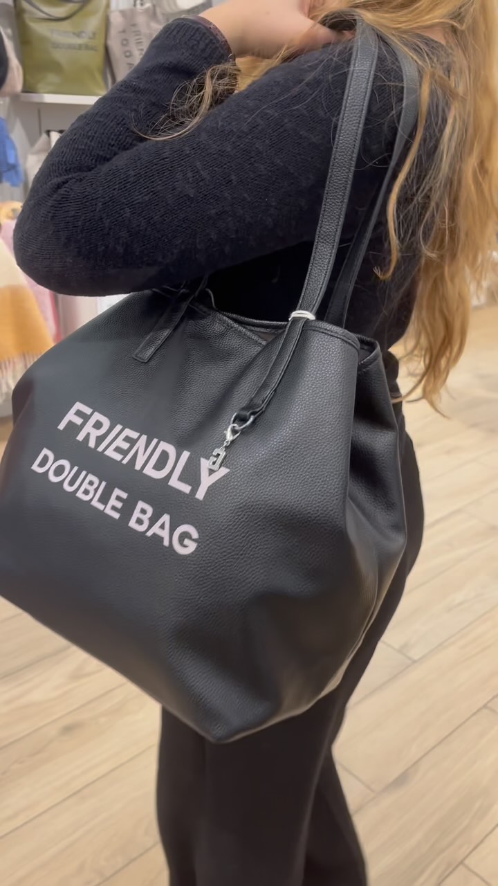 Double Bag Leather Carpisa Shopping Bag Reversible Shopping Bag 