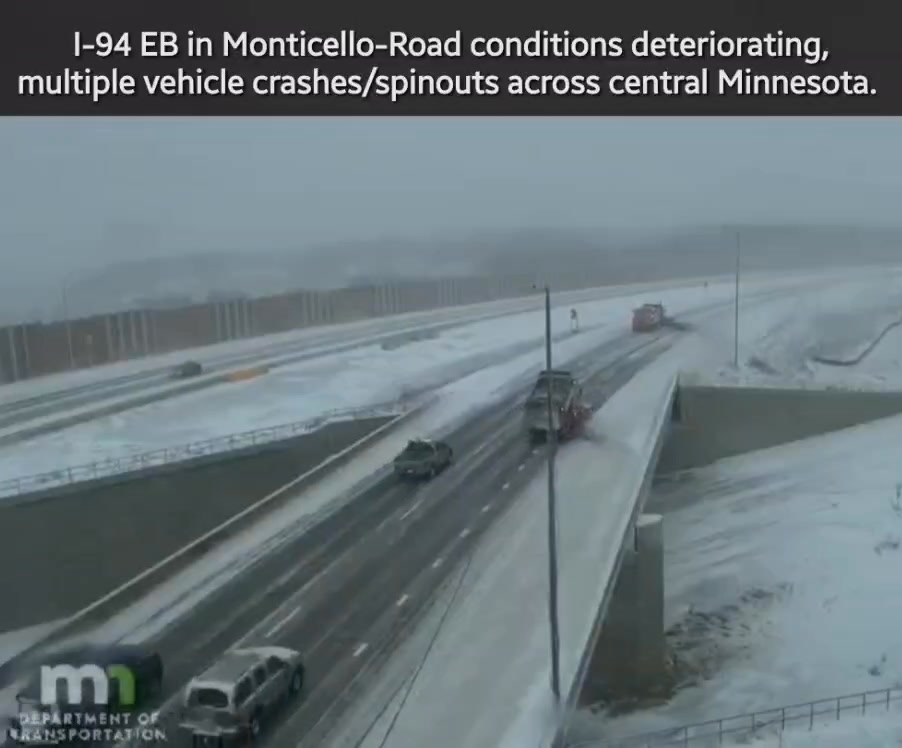 ⚠️[12/28] 1204pm SUN•Road conditions deteriorating w/ MULTIPE crashes ...
